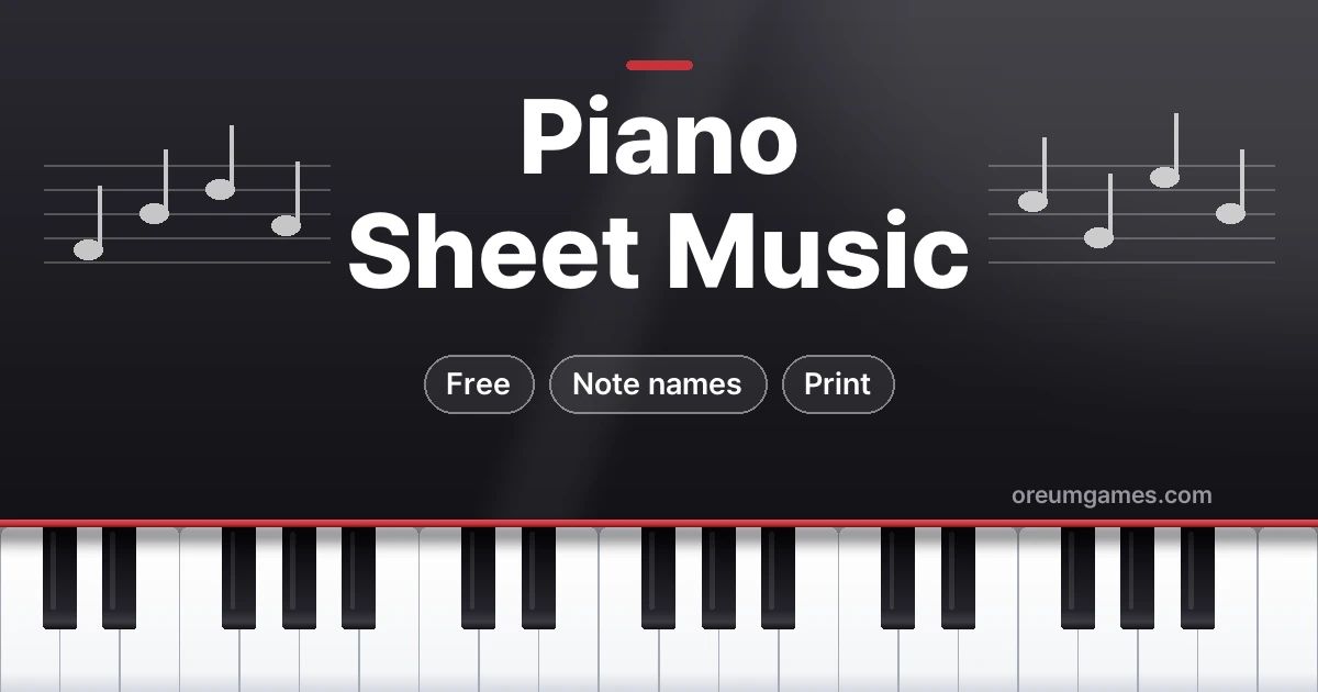 Happy Birthday Piano Sheet Music — Easy, with Note Names, Printable